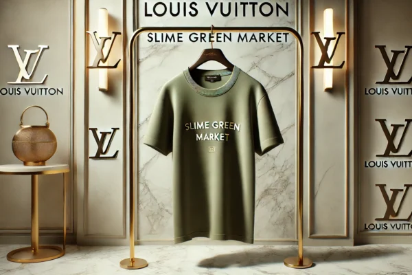 louis vuitton slime green market t shirt